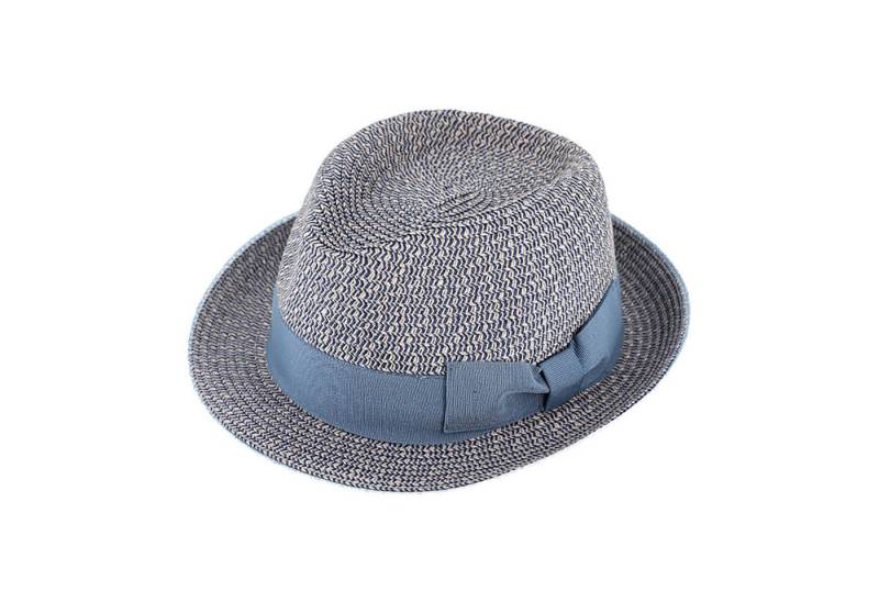 Fiebig Sonnenhut Papierhut Trilby melange Ripsband und Borte uni von Fiebig