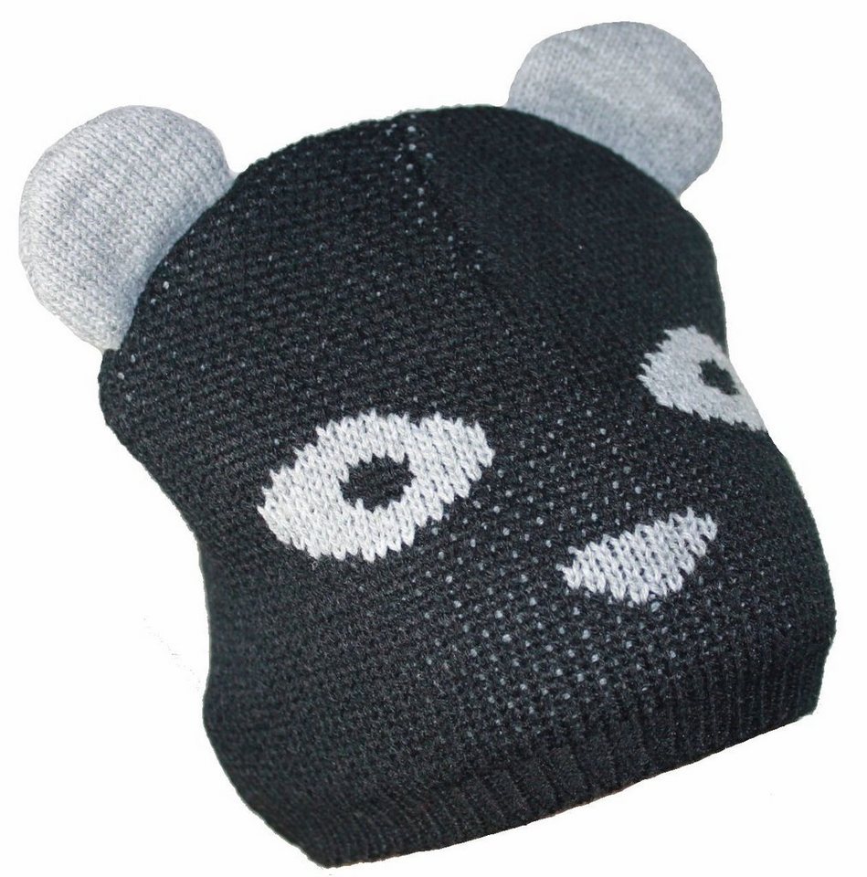 Fiebig Strickmütze Fiebig Jungen Strickmütze Winter Mütze Bär Ohren schwarz (Mütze) von Fiebig