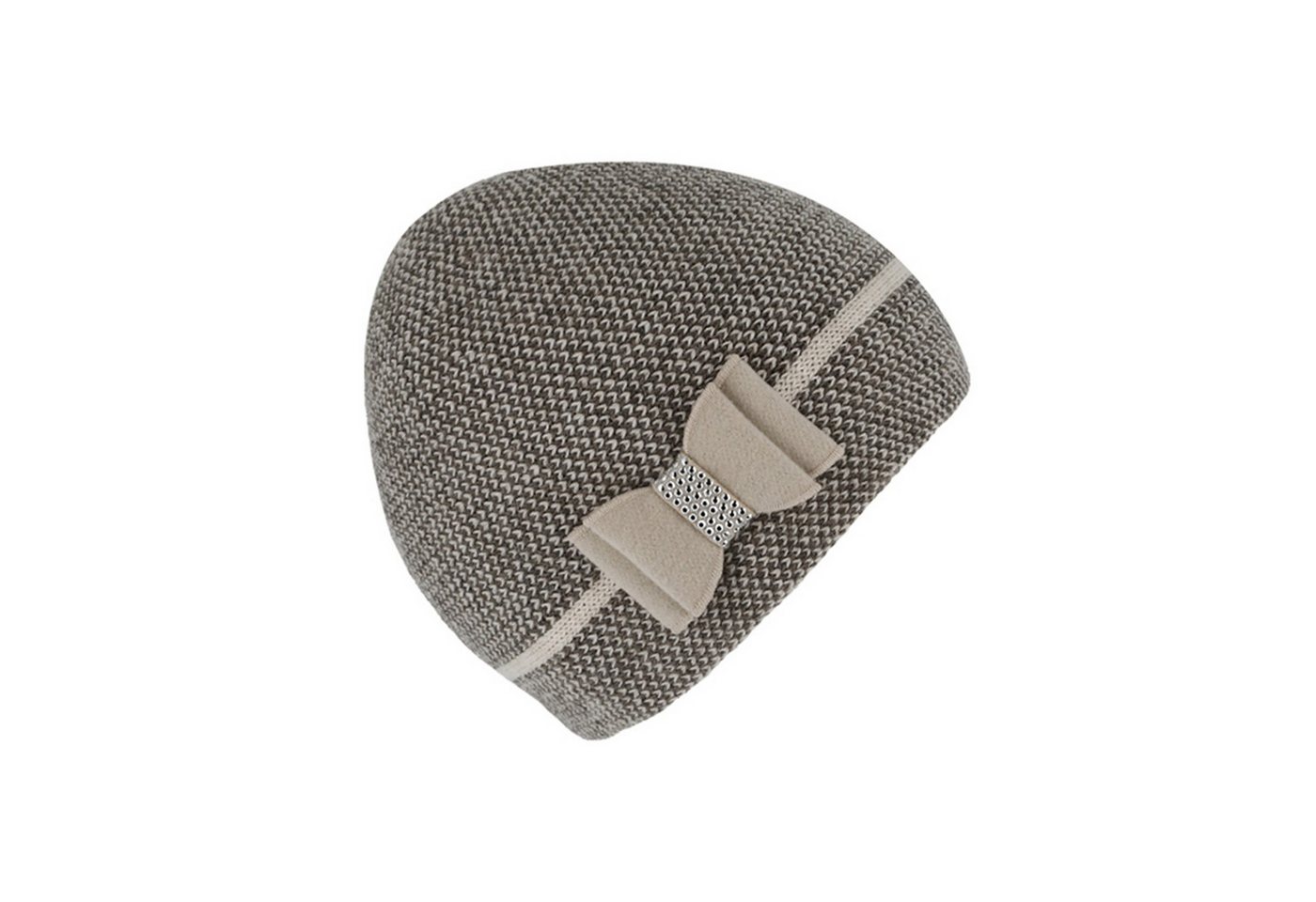 Fiebig Strickmütze Strickmütze für Damen meliert mit Schleifen-Detail von Fiebig