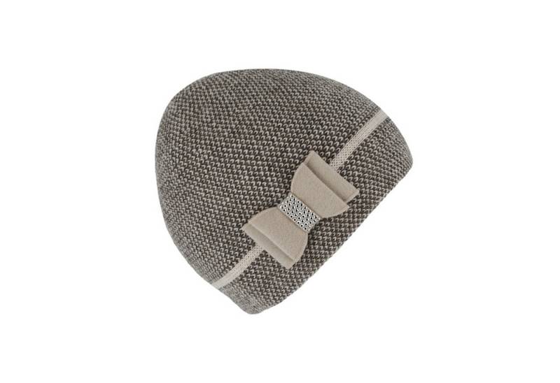 Fiebig Strickmütze Strickmütze für Damen meliert mit Schleifen-Detail von Fiebig