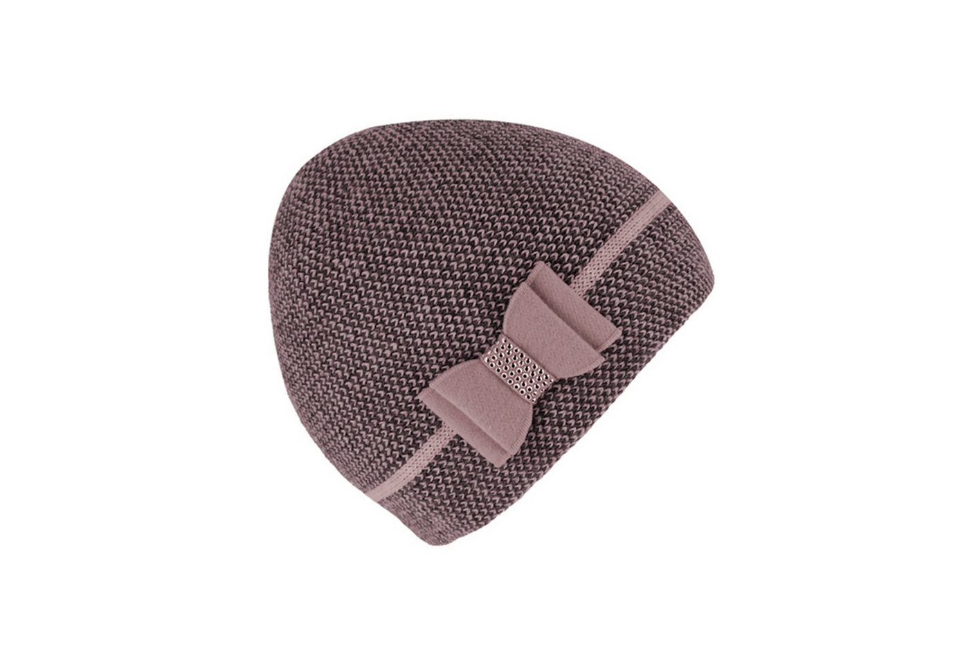 Fiebig Strickmütze Strickmütze für Damen meliert mit Schleifen-Detail von Fiebig