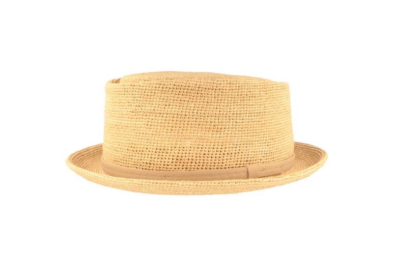 Fiebig Strohhut Moderner formstabieler Raffia Stroh-Porkpie von Fiebig