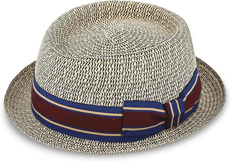 Fiebig Strohhut Pork Pie Leicht meliert /Schleifen-Ripsband von Fiebig