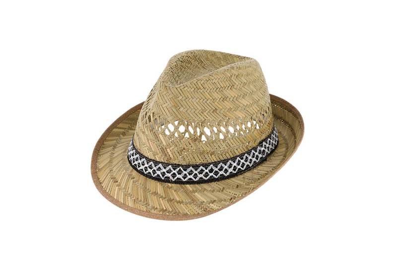 Fiebig Strohhut Strohhut Trilby Erntehut mit gemustertem Band von Fiebig