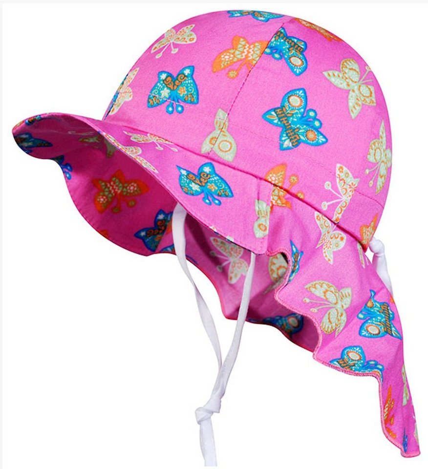 Fiebig Trilby Fiebig Mädchen Hut Flabberhut Bindemütze Schmetterlinge Mütze rosa (1-St) von Fiebig