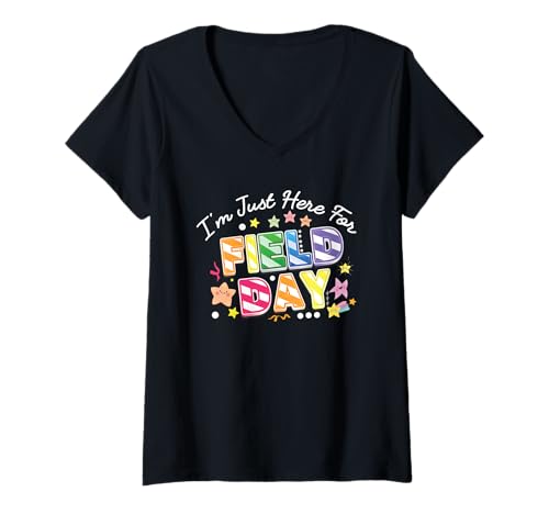 Damen Ich Bin nur Hier für den unterhaltsamen Tag am Field Day Tie Dye Last Day School T-Shirt mit V-Ausschnitt Damen Ich Bin nur Hier für den unterhaltsamen Tag am Field Day Tie Dye Last Day School T-Shirt mit V-Ausschnitt von Field Day 2022