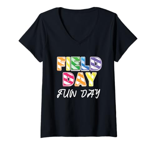 Damen Schultag Fun Tie Dye Field Day 2022 Lehrer Kids T-Shirt mit V-Ausschnitt Damen Schultag Fun Tie Dye Field Day 2022 Lehrer Kids T-Shirt mit V-Ausschnitt von Field Day 2022