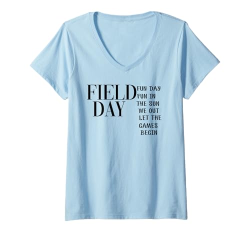Damen Field Day Lass die Spiele beginnen T-Shirt mit V-Ausschnitt Damen Field Day Lass die Spiele beginnen T-Shirt mit V-Ausschnitt von Field Day Fun Day