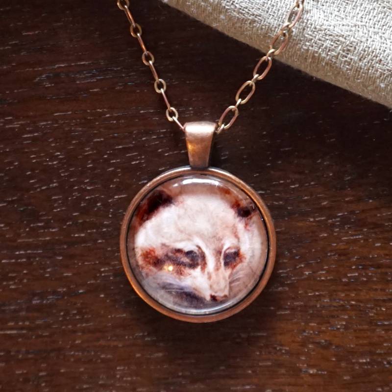 Waschbär-Illustration-1-Zoll-Glas Und Metall-Anhänger Halskette Waschbär-Illustration-1-Zoll-Glas Und Metall-Anhänger Halskette von FieldNoteStudio