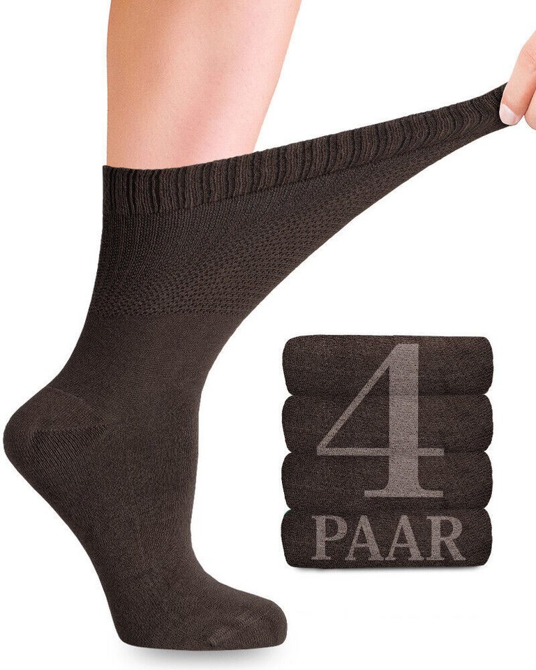 Fiera Besa Diabetikersocken (4 Paar) Diabetiker Socken mit Lycra für Damen, Ohne Naht, für Alltag von Fiera Besa