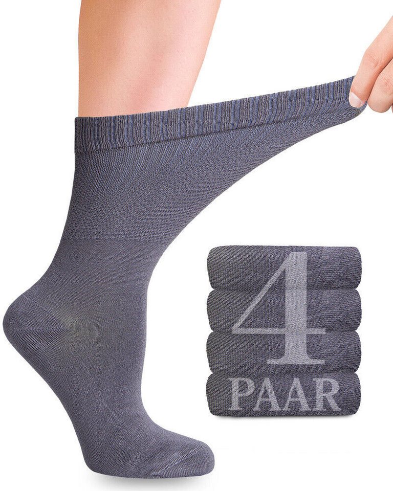Fiera Besa Diabetikersocken (4 Paar) Socken mit Lycra für Damen, Ohne Naht, für Alltag Fiera Besa Diabetikersocken (4 Paar) Socken mit Lycra für Damen, Ohne Naht, für Alltag von Fiera Besa