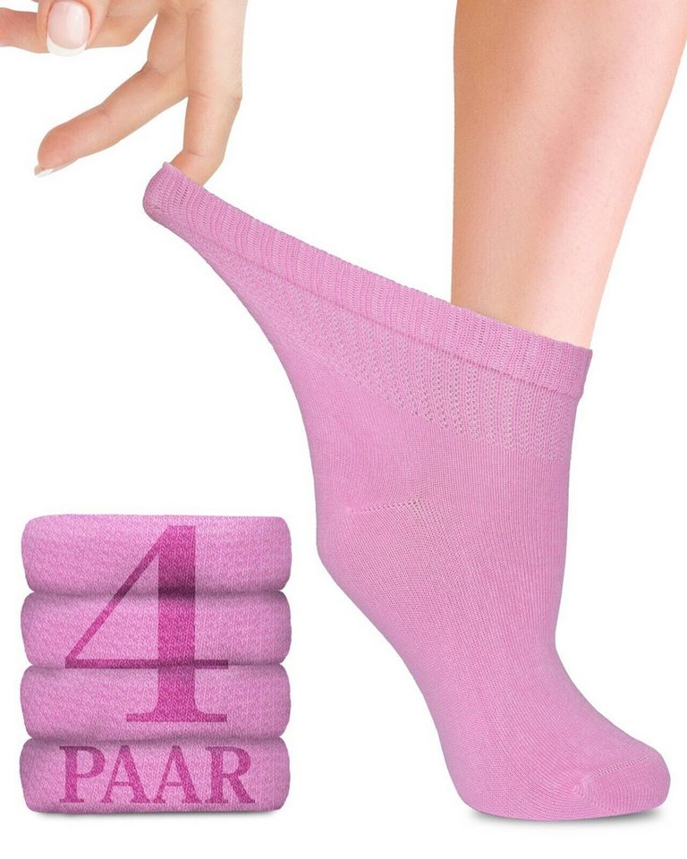 Fiera Besa Diabetikersocken Diabetiker Socken Damen mit Lycra, 4 Paar, Knöchelhoch von Fiera Besa