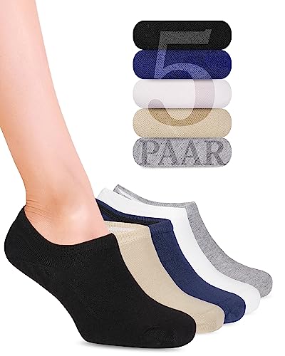 Fiera Besa Sneaker Socken Damen & Herren 35-38, 39-42, 43-46, Bambus Füßlinge, 5 Paar, Knöchel niedrig Unisex-Socken von Fiera Besa