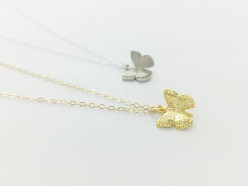 Schmetterling Halskette, Gold Oder Silber, Tochter Fliege, Inspiration, Gedenkstätte Erinnerung, Hoffnung von FierceDeer