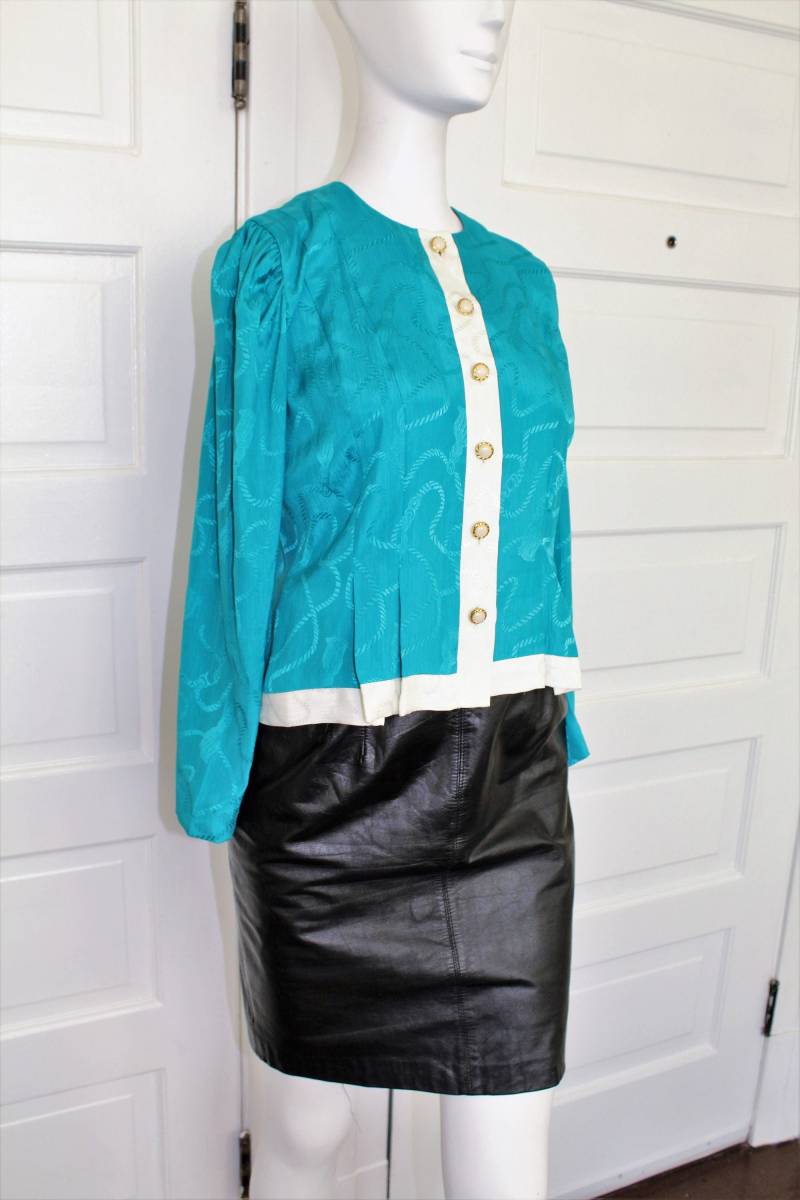 Leslie Fay 80Er Jahre Petrol/Bluse von FierceFrillsBoutique