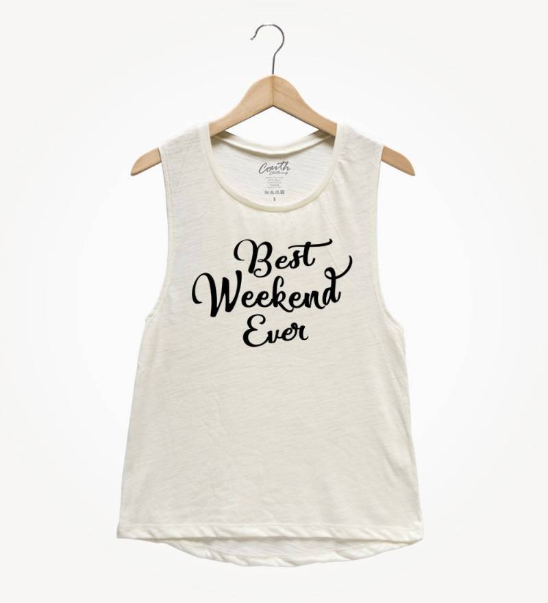 Bestes Wochenende Überhaupt, Frauen Muskel-T-Shirt, Muskel Tank Top, Yoga Humor Party Lustiges Urlaub Top von FierceTankDesign