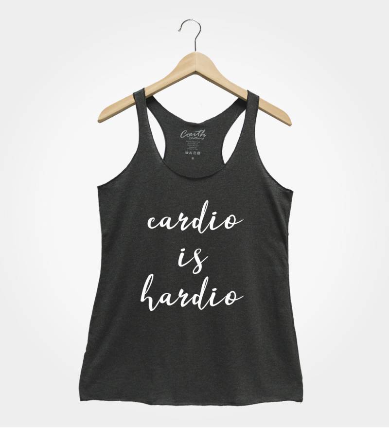 Cardio Is Hardio Tank Top Frauen Racerback Workout Shirt von FierceTankDesign