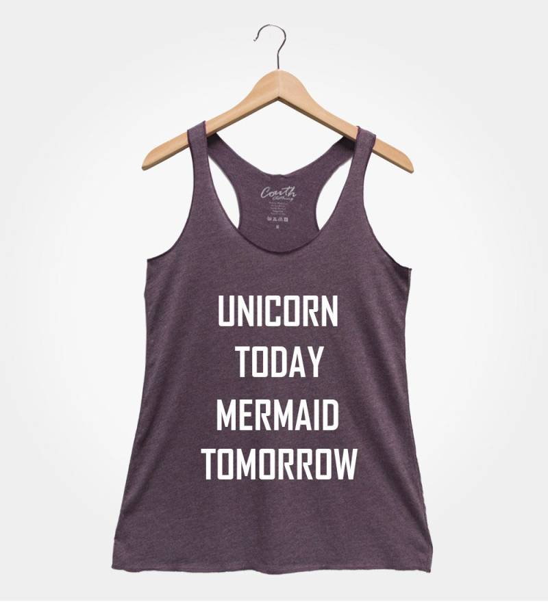 Einhorn Meerjungfrau Grafik Tank Top Lustiges Damen Urlaubs Shirt von FierceTankDesign