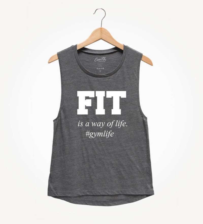 Fit Ist Ein Way Of Life Muskel-Tanktop Frauen-Trainings-T-Shirt von FierceTankDesign