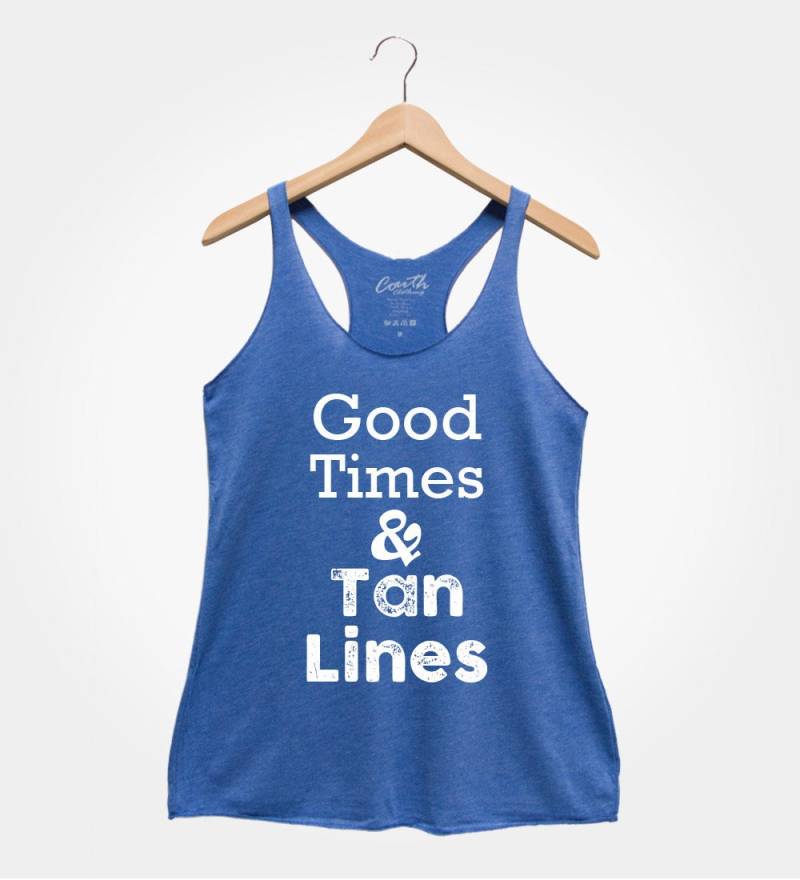 Good Times & Tan Lines Tank Top Frauen Beach Vacay Shirt von FierceTankDesign