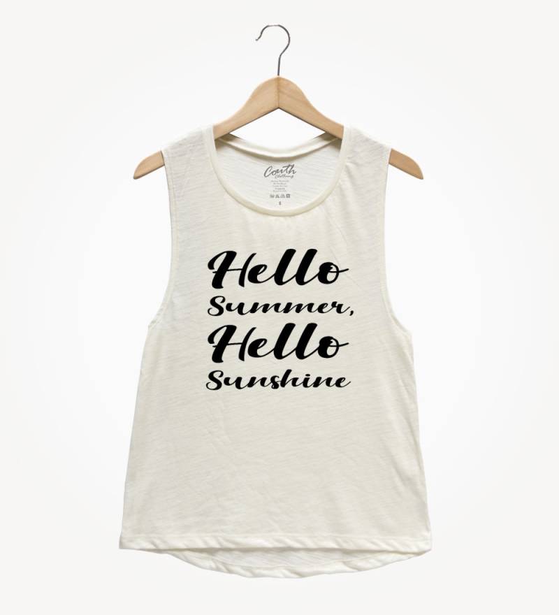 Hello Summer Muskel Tank Top Frauen Urlaub T-Shirt von FierceTankDesign