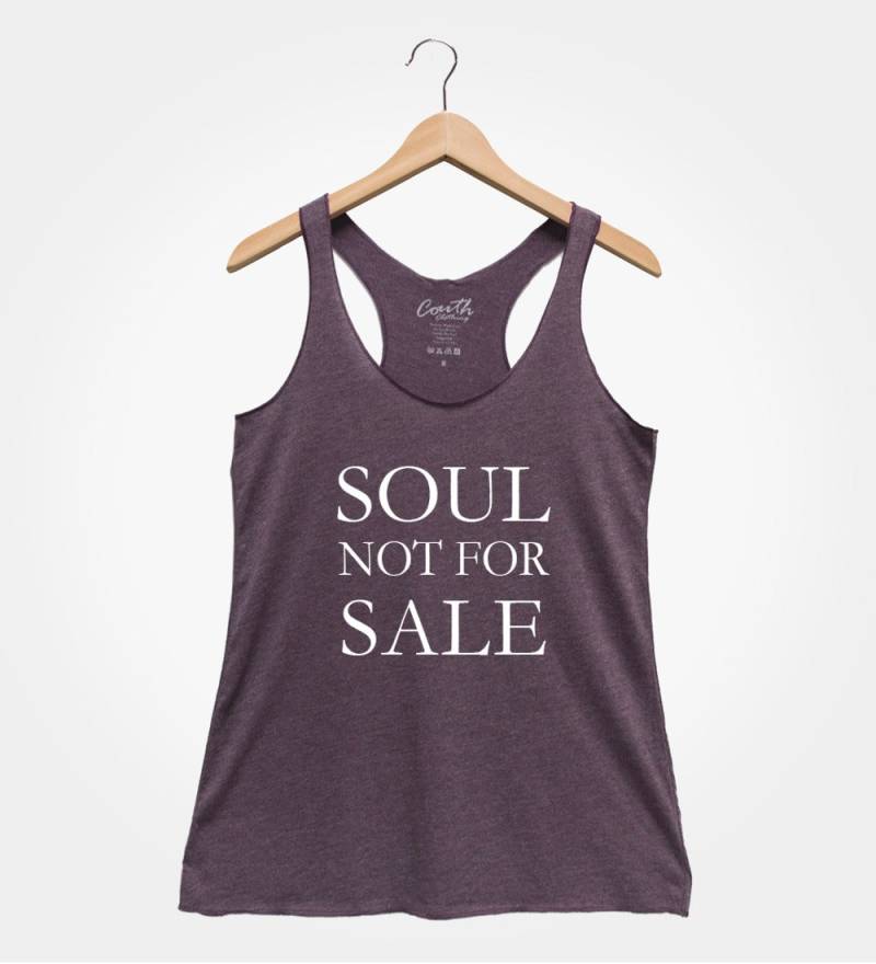 Inspirierendes Zitat Tank Top, Soul Not For Sale Damen Fitnessstudio Fitness Workout Geschenkidee von FierceTankDesign