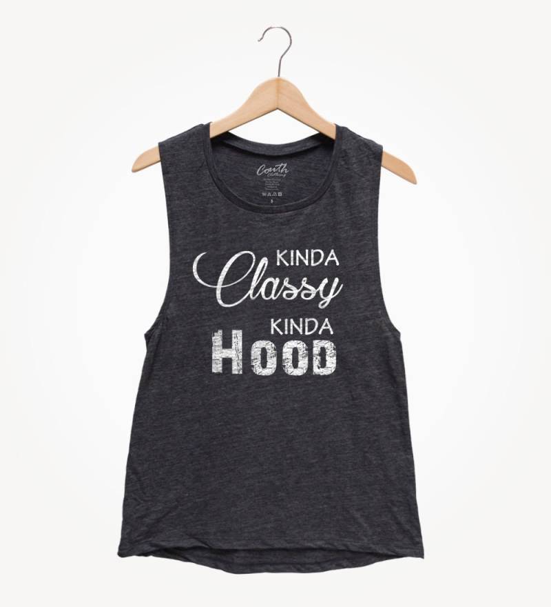 Kinda Classy Hood Frauen Muskel-Tanktop von FierceTankDesign