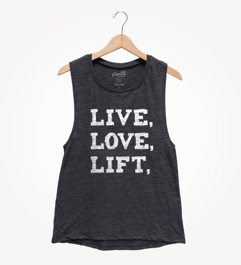 Live Love Lift Muskel-Tanktop Workout-Shirt Mit Entspannter Passform von FierceTankDesign
