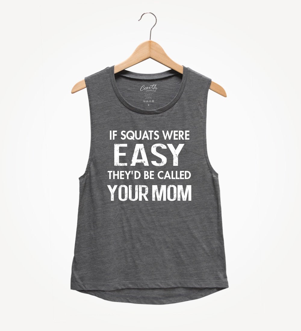 Lustiges Workout-Muskel-Tanktop "If Squats Were Easy' von FierceTankDesign