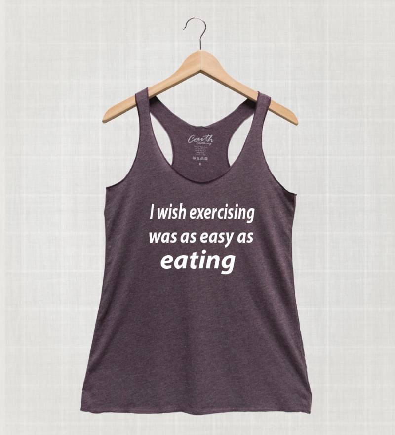 Lustiges Workout Tank Top Ich Wünschte, Trainieren Wäre So Einfach Wie Essen von FierceTankDesign