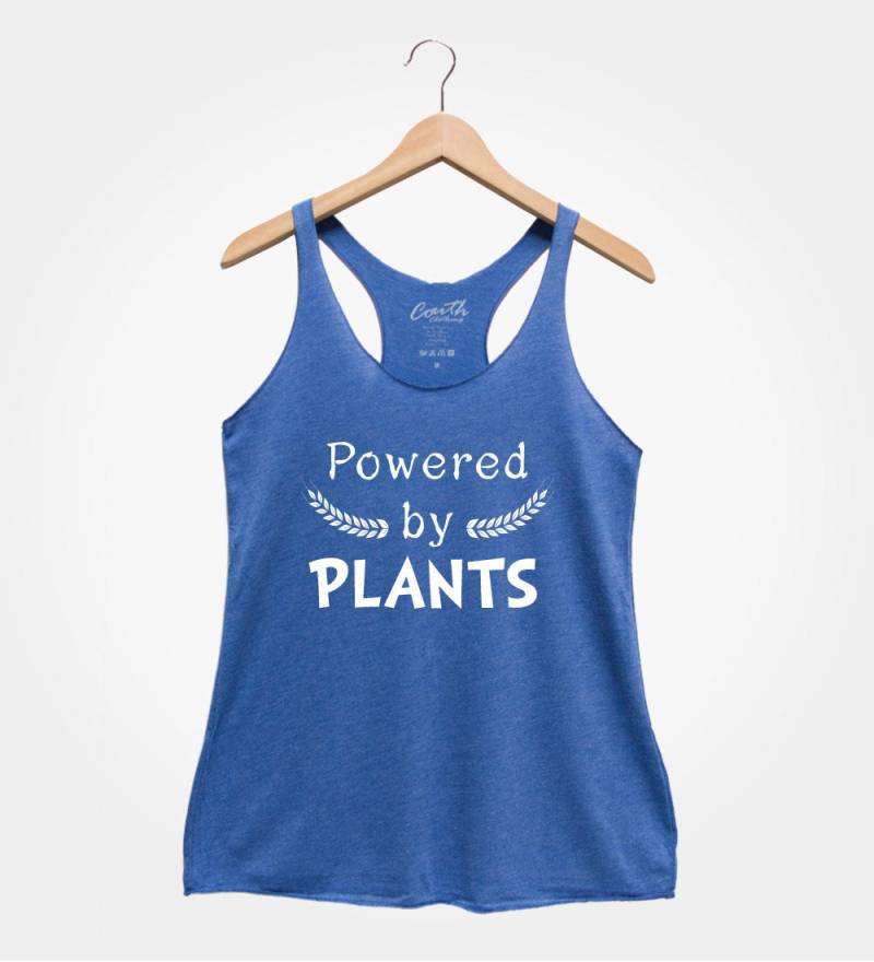 Powered By Plants Tank Top Vegan Vibes, Frauen Essen Shirt von FierceTankDesign
