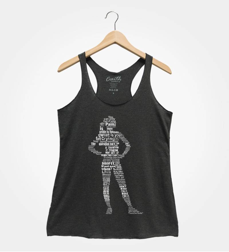 Racerback Workout Tank Top Damen Grafik-Motivations-Shirt von FierceTankDesign