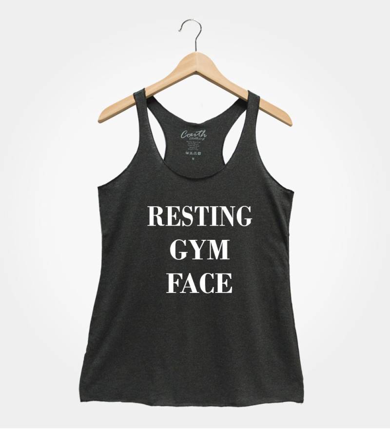 Resting Gym Face Racerback Tank Top - Damen Trainingsbekleidung von FierceTankDesign