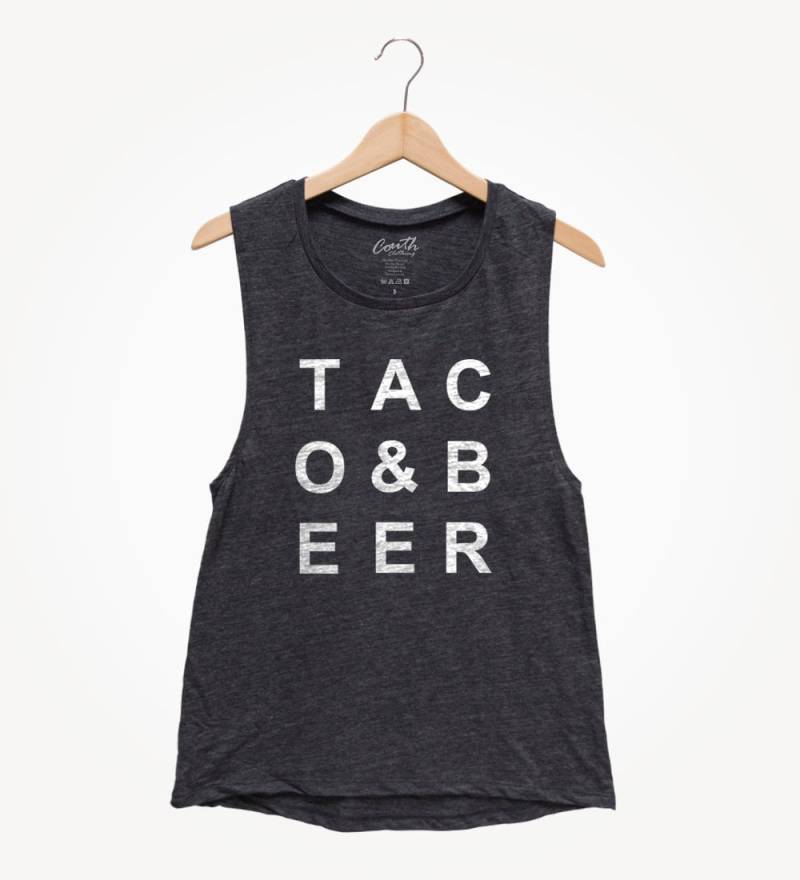 Taco & Beer Tank Top Frauen Flowy Muskel T-Shirt von FierceTankDesign