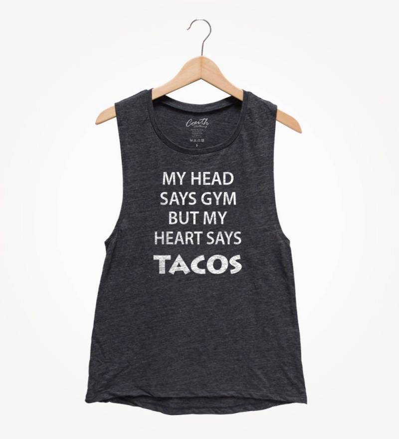 Tacos Muskel-T-Shirt Lustiges Frauen Workout Tank Top von FierceTankDesign