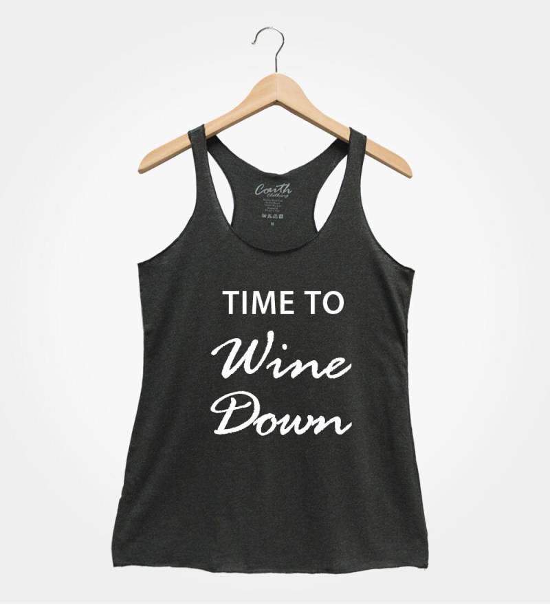 Time To Wine Down Tank Top - Damen Triblend Racerback von FierceTankDesign