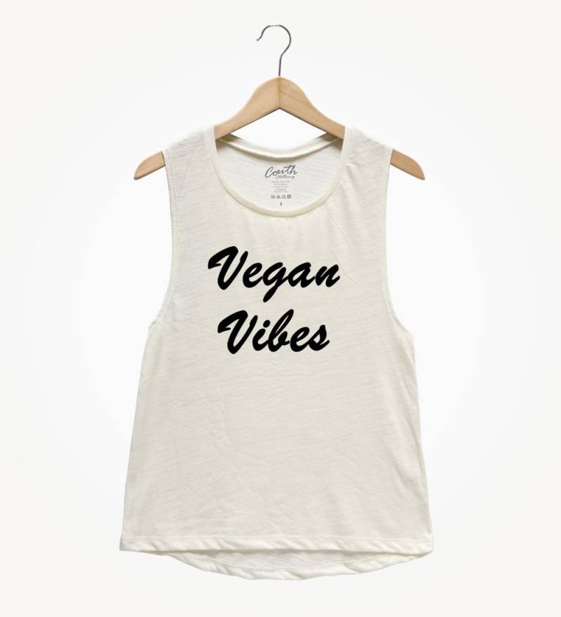 Vegan Vibes Muskel-T-Shirt Damen Grafik Tank Top von FierceTankDesign