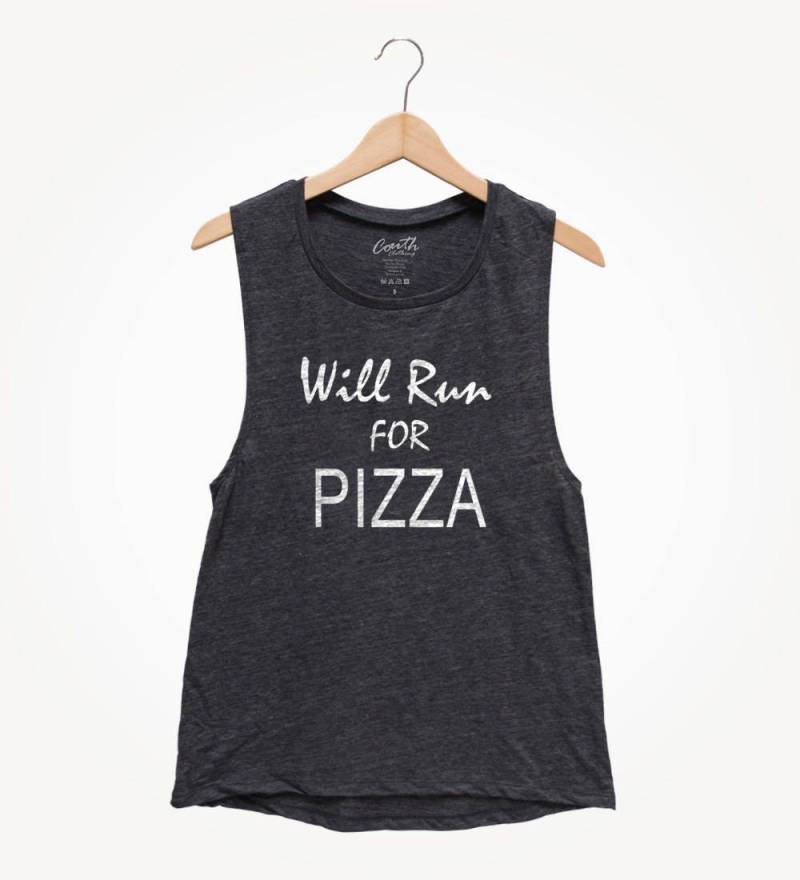 Will Run For Pizza Frauen Muskel Tanktop von FierceTankDesign