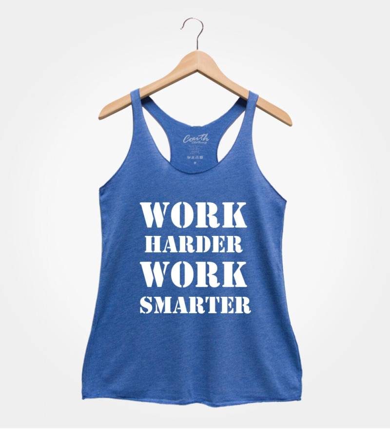 Work Harder Smarter Tank Top Frauen Gym Workout Shirt von FierceTankDesign