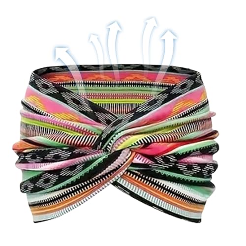 Fierudeng Boho Haarbänder Für Damen - Bedruckte Yoga Haarbänder - Stilvolles Sportband Für Frauen Mädchen Freizeit Yoga Fitness Radfahren Outdoor Hochzeit Festival von Fierudeng