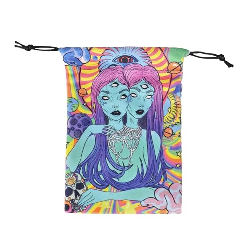 Fierudeng Tarot Tasche | Tarotkarten Samt Aufbewahrungstasche | Schützende Umhüllung Organizer Für Wahrsagerei Zubehör | Für Würfel Kristall Rune Enthusiasten Anfänger Jugendliche Erwachsene Reise von Fierudeng
