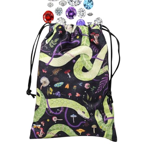 Fierudeng Tarotkarten Tasche | Juwelen Würfel Beutel mit Zugband | Bedruckter Deck Schutz Organizer | Für Teens Erwachsene Enthusiasten Reise Partyspielabend von Fierudeng