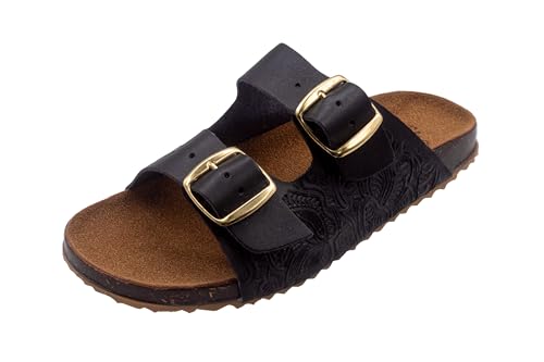 Fiesta Brands Mexikanische Huaraches Sandalen für Damen, 2-Riemenschnalle, verstellbar, Fußgewölbeunterstützung, rutschfeste Gummisohle, Schwarz, 35 EU Fiesta Brands Mexikanische Huaraches Sandalen für Damen, 2-Riemenschnalle, verstellbar, Fußgewölbeunterstützung, rutschfeste Gummisohle, Schwarz, 35 EU von Fiesta Brands