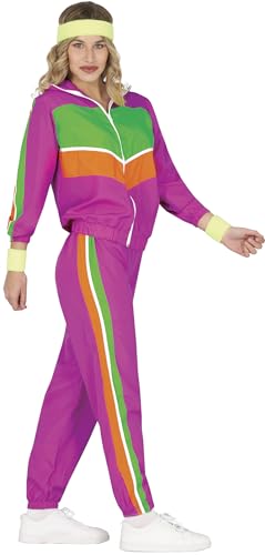 FIESTAS GUIRCA 90er oder 80er Trainingsanzug Fasching Damen - Größe M 38 – 40-80 er Jahre Kostüm Damen - pinker 80er Jahre Jogginganzug - 90er Jahre Outfit für Karneval, Bad Taste Outfit von FIESTAS GUIRCA