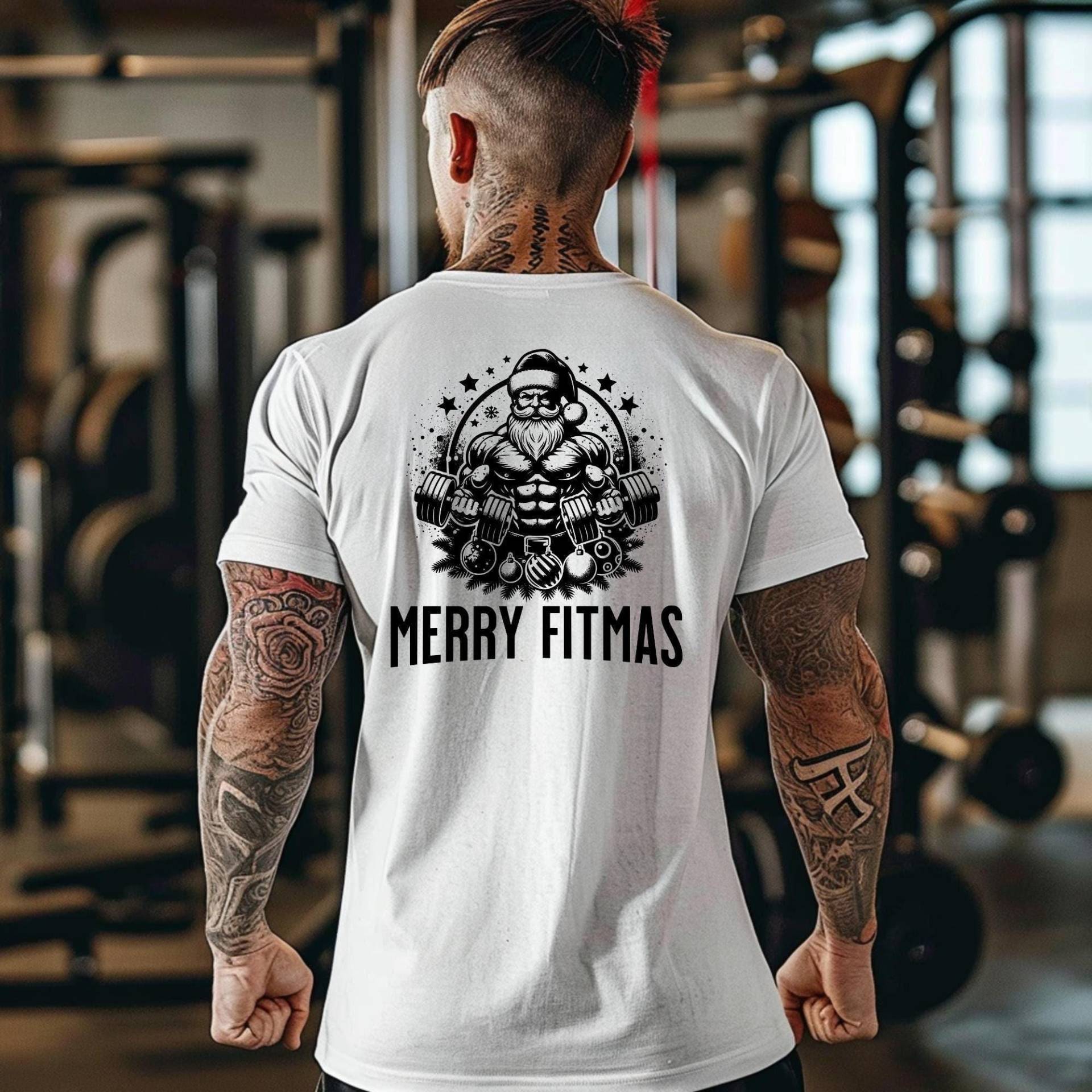 Lustiges Fitness Weihnachts Tshirt Merry Fitmas, Herren Geschenk, Weihnachtsgeschenk Für Fitnessliebhaber, Lustiger Santa Claus von FifriDesigns