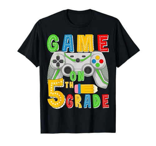 Game On Fifth Grade Back to School Gamer, 5. Klasse, Jungen, Kinder T-Shirt Game On Fifth Grade Back to School Gamer, 5. Klasse, Jungen, Kinder T-Shirt von Fifth Grade Level Unlocked Gamer Designs Co.