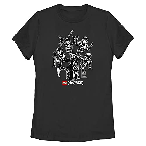 Fifth Sun Damen Ninja Group T-Shirt, schwarz, Klein von Fifth Sun