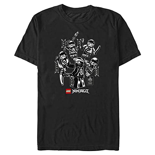 Fifth Sun Herren Lego Ninjago Ninja Group Young, kurzärmelig T-Shirt, schwarz, Klein von Fifth Sun