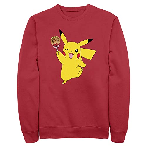 Fifth Sun Herren Pokemon Caramel Apple W Pikachu Pullover Crew Fleece Sweatshirt, rot, XXX-Large von Fifth Sun