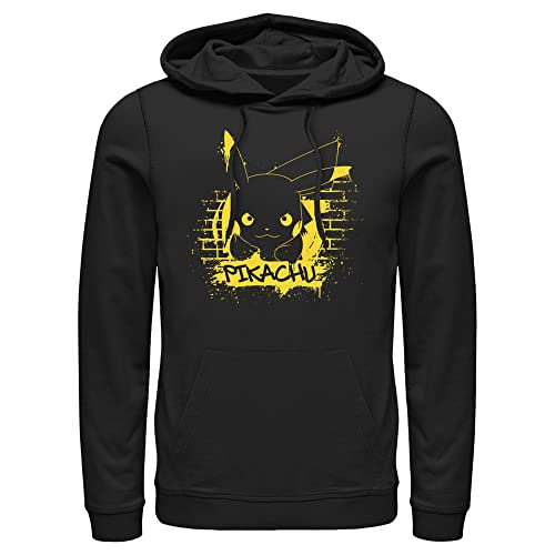 Fifth Sun Herren Pokemon Pikachu Mural Pull Over Hoodie, Schwarz, Medium von Fifth Sun